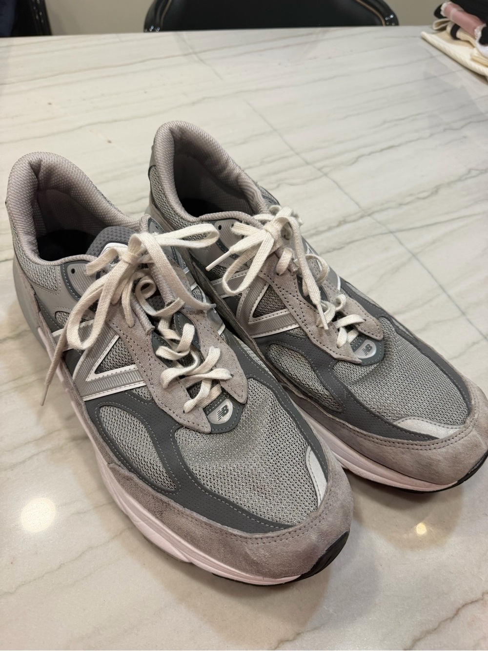 New Balance Grey Mesh & Suede Runner Sneakers